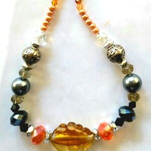 DESIGNER ORIGINAL CREATED FASHIONISTA BEADED TEXTURED CHOKER ACCESSORY NECKLACE